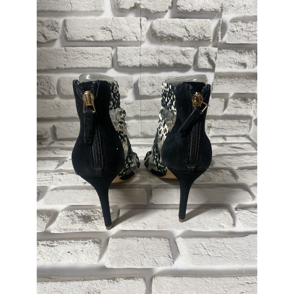 SANDRO‎ Agate Suede Heeled Sandals In Vert Women's Size 8 - Picture 6 of 9